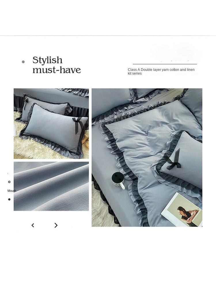 Simple Solid Color Washable Bed Sheet And Duvet Cover Set