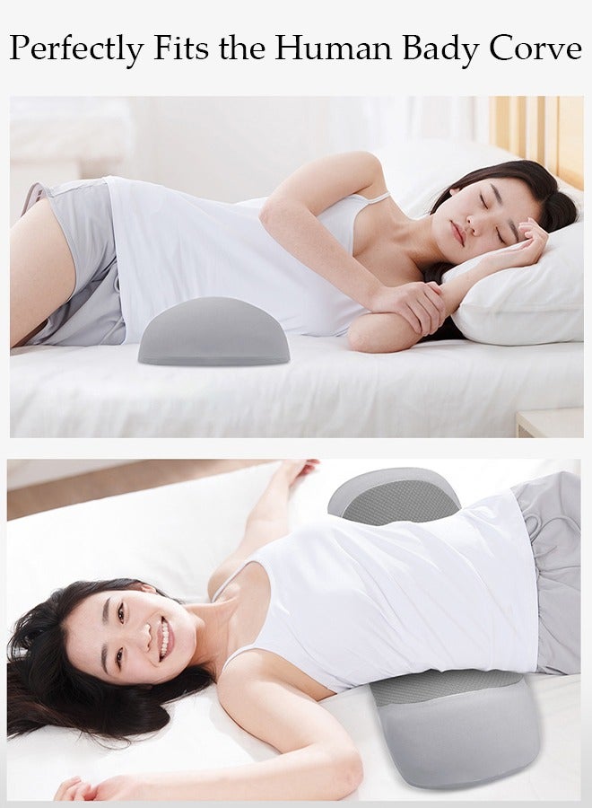 Lumbar Sleeping Pillow Lumbar Support Pillow for Sleeping Memory Foam Back Waist Cushion for Low Back Pain Relief, Back Support Pillow Sleeping, Bed and Chair