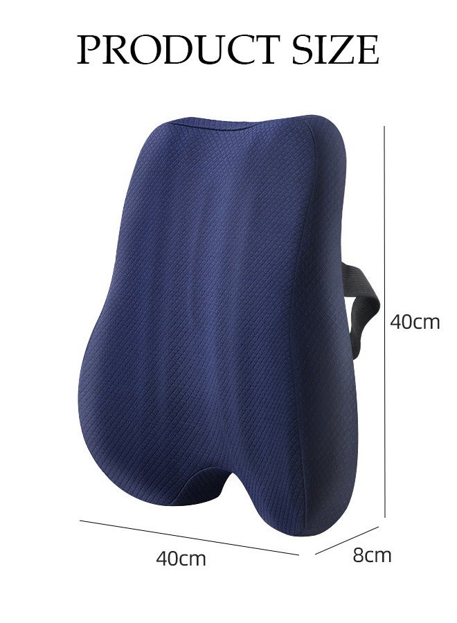 Adjustable Lumbar Support Pillow Improve Lower Back PainRelief and Sitting Posture Adjustable Slider Ergonomic Memory Foam Back Cushion for Long Sitting for Office Chair Car Plane