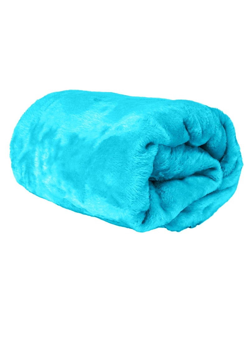 Single Micro Fleece Flannel Blanket 260 GSM Super Plush and Comfy Throw Blanket Size 150 x 200cm Turquoise