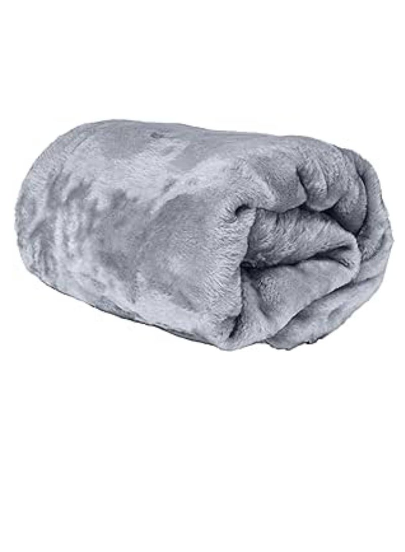 Single Micro Fleece Flannel Blanket 260 GSM Super Plush and Comfy Throw Blanket Size 150 x 200cm Grey
