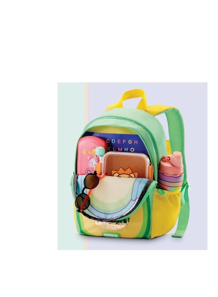American Tourister yoodle 2.O avacado green sequined Avacado design style 03 backpack for 3 to 6 year kids.