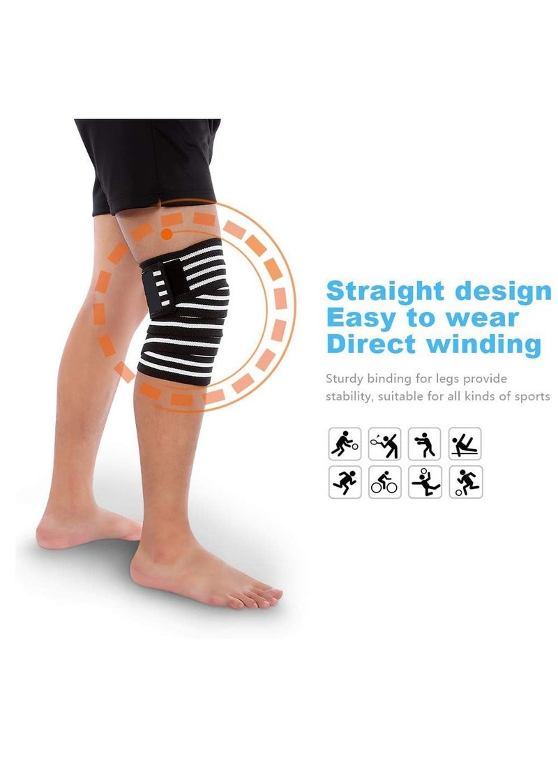 Elastic Compression Leg Sleeve, Thigh Knee Wrap Calf Brace Support for Hamstring Ankle and Elbow Joints Pain Relief, Calf Pain Relief, Leg Compression Sleeve for Men and Women