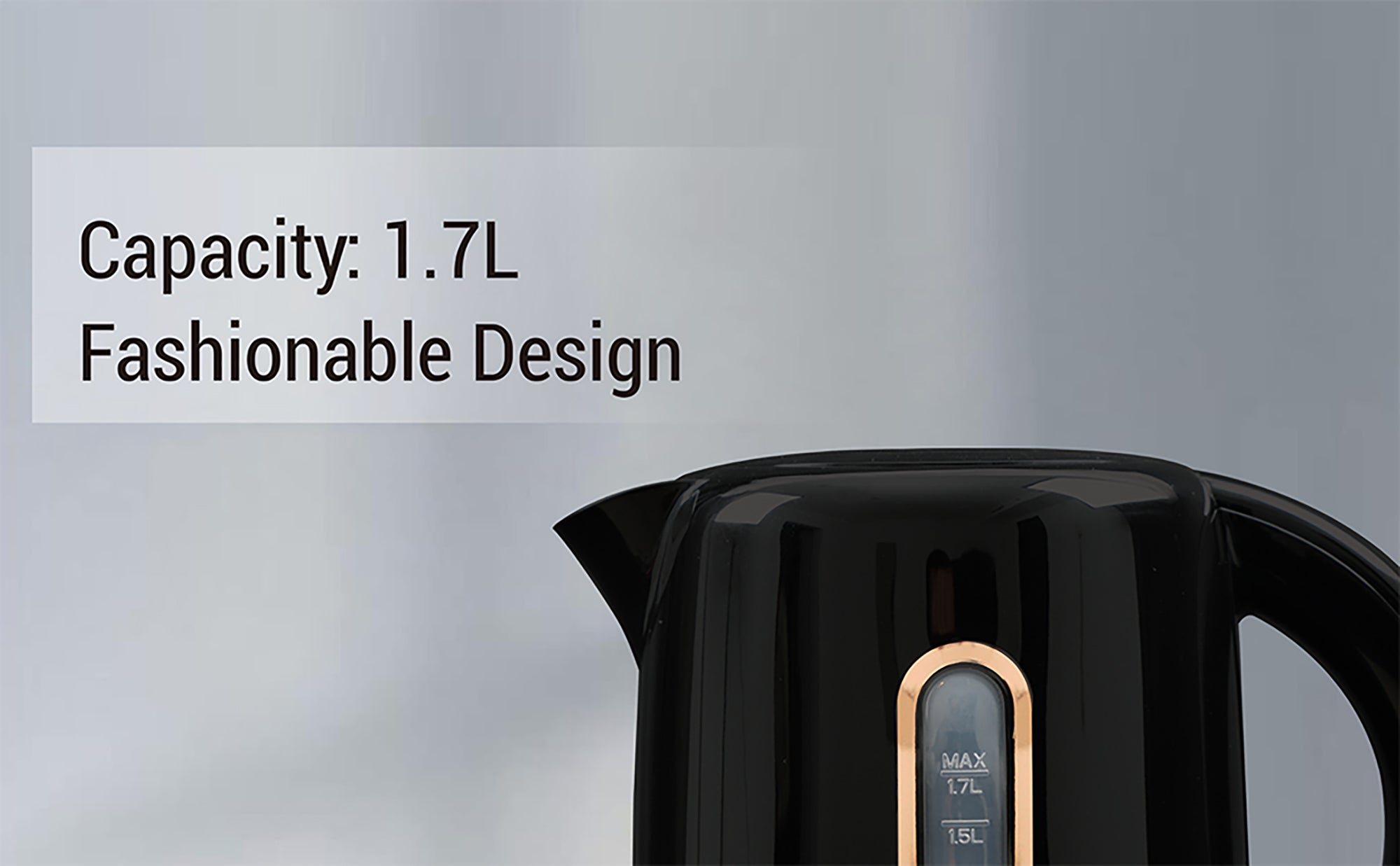 Electric Kettle | 1.7L | 2200W | Strix Control | Boil-Dry & Overheat Protection | Transparent Water Level Indicator | 2-Year Warranty 1.7 L 2200 W AF-201850KTBL Black