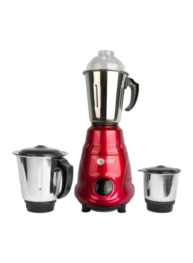 AFRA Heavy-Duty Mixer Grinder, 3 in 1, Red Gloss Finish, Stainless Steel Jars & Blades, Total Jar Capacity 2900ml, 550W, 18000 RPM Motor, ESMA, RoHS, and CB Certified, AF-5500BLRD, 2 Years Warranty 2900 ml 550 W AF-5500BLRD Red
