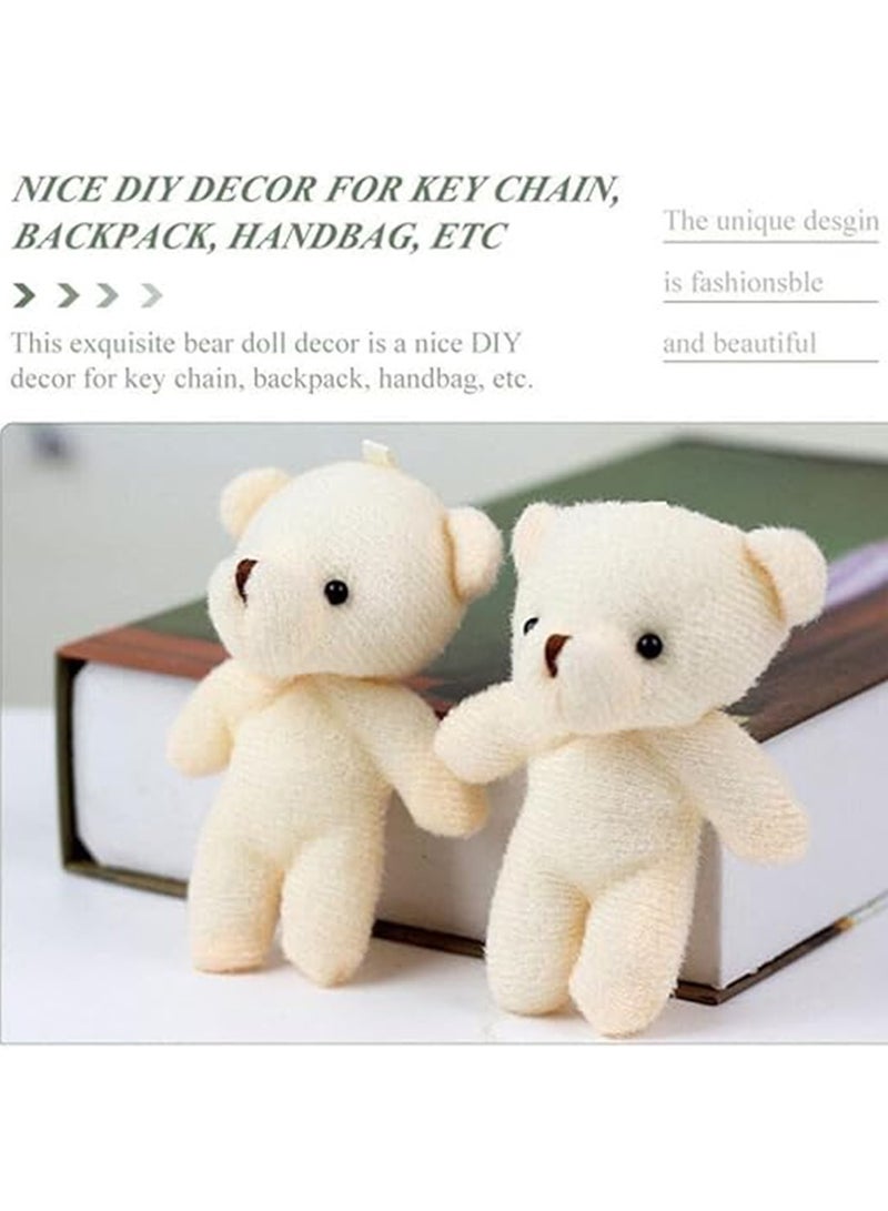Teddies Bears Pendant, Mini Plush Bear Toy Small Plush Doll Bears Stuffed Animal Toys for Keychain Craft DIY Accessory Birthday Gifts Party Favors Supplies 12Pcs