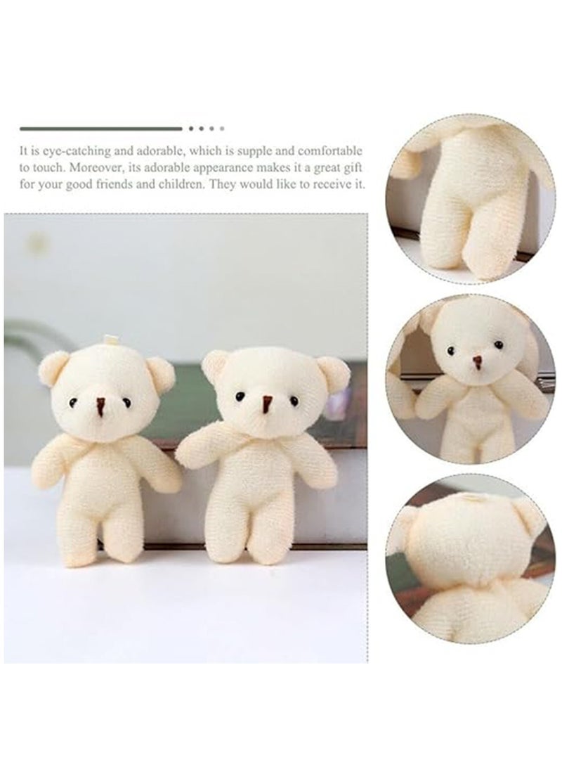 Teddies Bears Pendant, Mini Plush Bear Toy Small Plush Doll Bears Stuffed Animal Toys for Keychain Craft DIY Accessory Birthday Gifts Party Favors Supplies 12Pcs