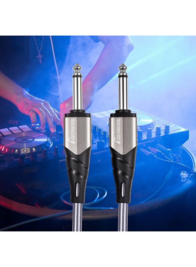 1/4 Inch Audio Instrument Cable 10ft Noise Reduction Dual Straight Interface 6.35mm Mono Waterproof Guitar Cable Compression Resistant Professional Audio Interconnect Cord