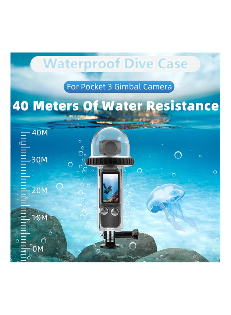 40M/131FT Dive Case Compatible for DJI Osmo Pocket 3 Waterproof Case, Dive Case for DJI Pocket 3, Waterproof Shell Case Diving Protection Cover Fit Accessories