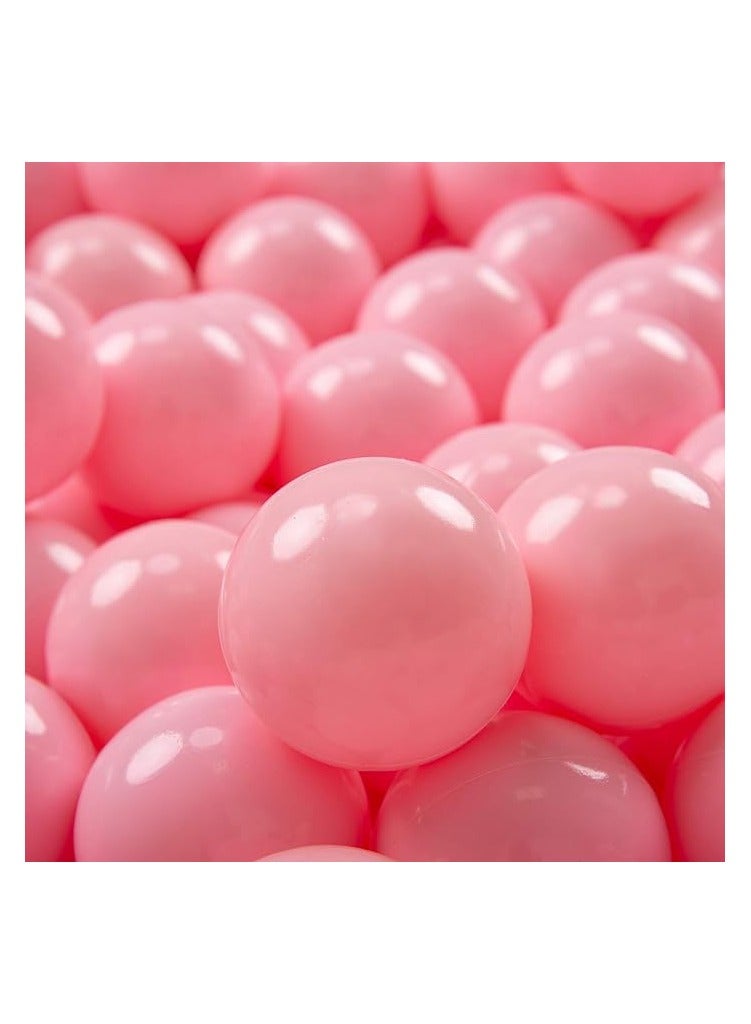 Bright Light Pink Ocean Fun Balls -100 Pcs Soft Plastic Balls for Kids Ideal for Tent Swim Pit Pool and Bathtub 7cm