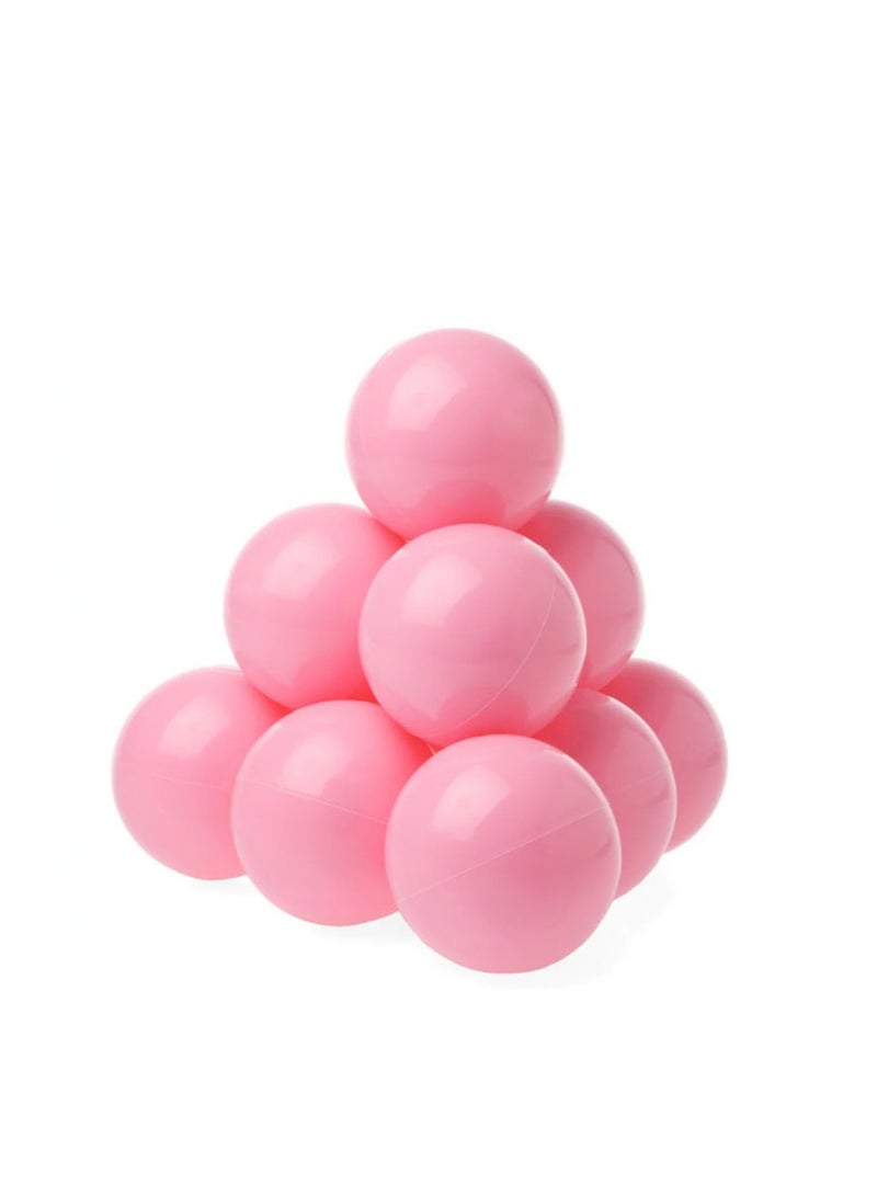 Bright Light Pink Ocean Fun Balls -100 Pcs Soft Plastic Balls for Kids Ideal for Tent Swim Pit Pool and Bathtub 7cm