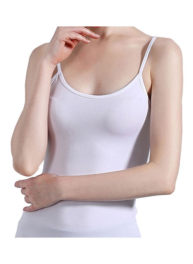Breathable Slim Camisole With Dual Strap White