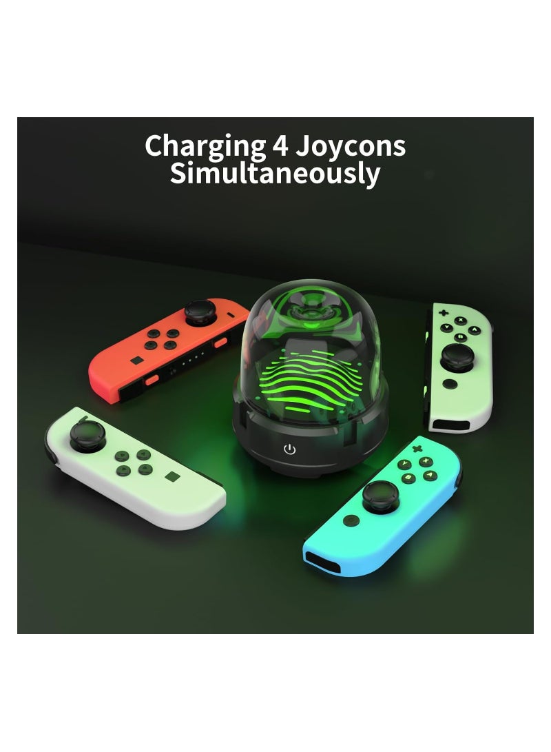 7 Colors LED Switch Joy-Con Charging Station for Nintendo Switch/Switch OLED, Switch Controller Charger Dock Switch Joy-Con Charging Stand with LED Indicator