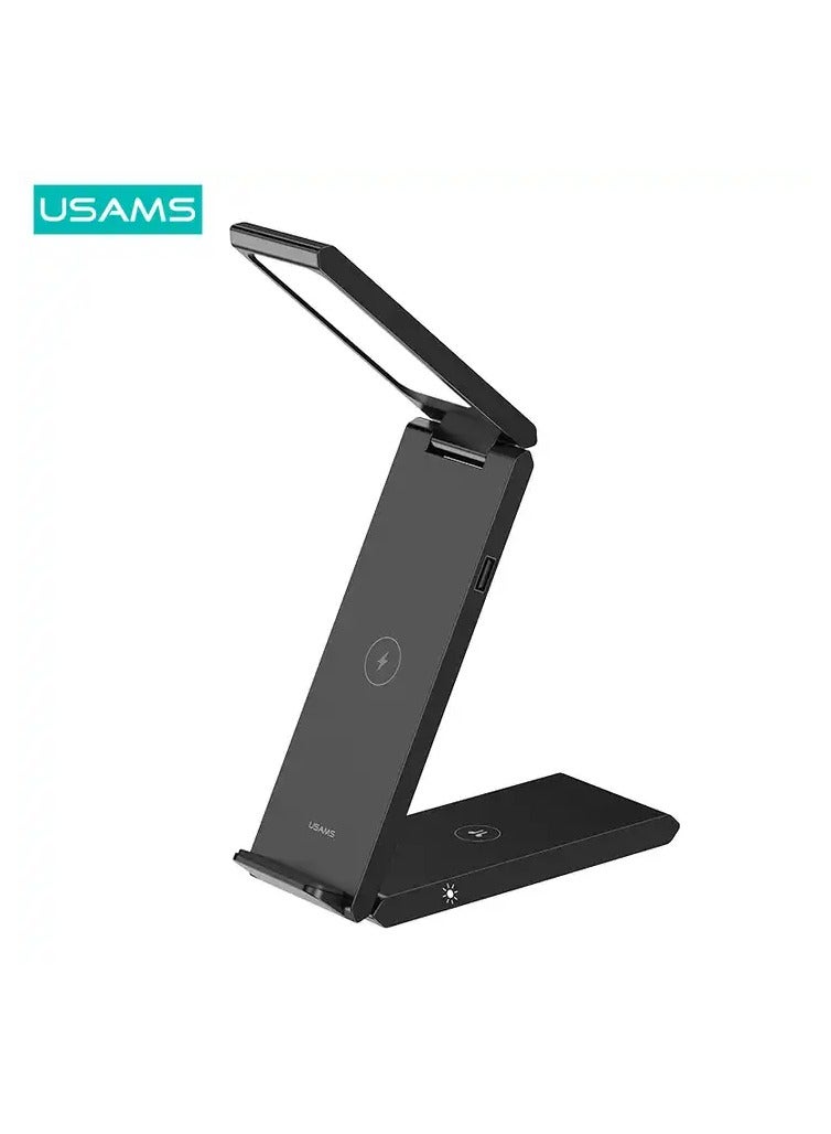 USAMS CD181 15W 3in1 Folding Wireless Charging Stand With Table