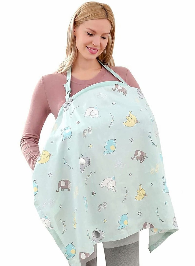Cotton Nursing Cover, Large Breastfeeding Cover, 360° Coverage, Chemical-Free