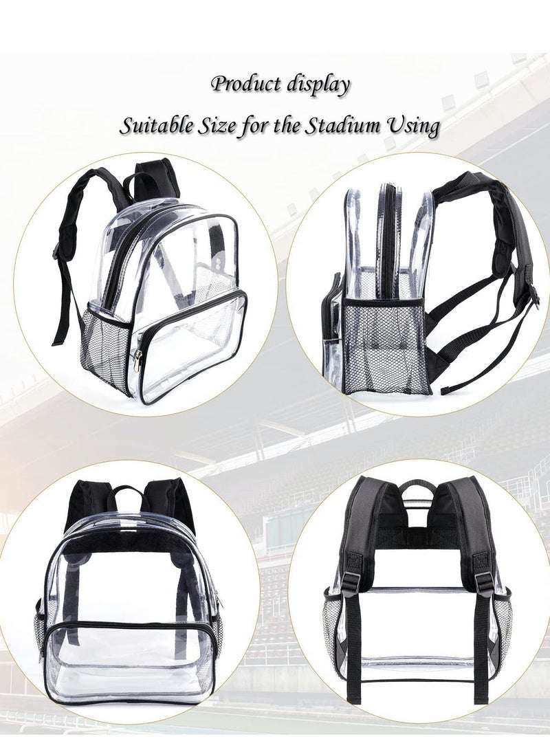 Clear Backpack, Clear Mini Backpack Stadium Approved, Waterproof Transparent Backpack for School Work Travel and Work & Sport Event