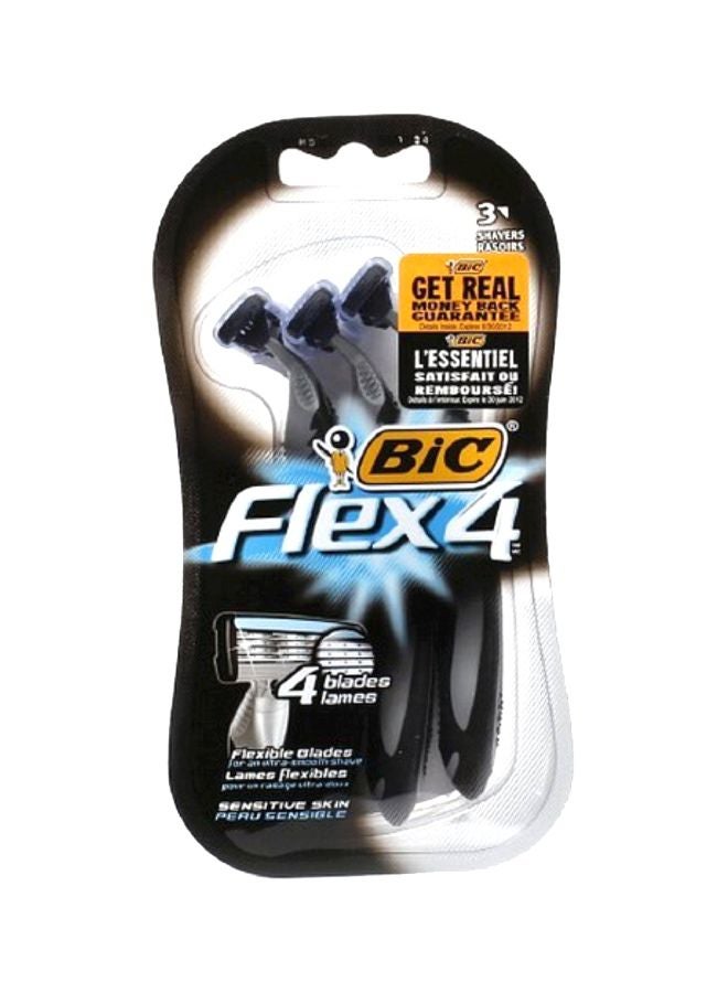 Pack Of 3 Flex4 Shaver Set Grey/blue