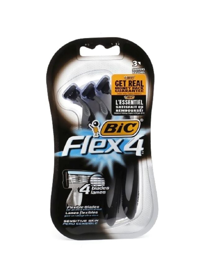 Pack Of 3 Flex4 Shaver Set Grey/blue