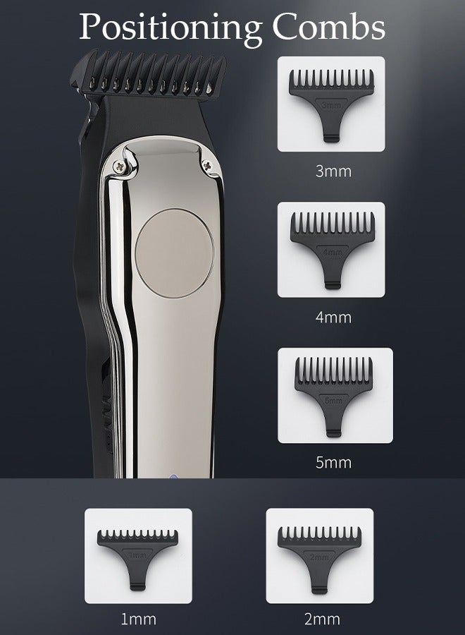 Smart Hair Clippers Electric with 5 Kinds of Positioning Combs Turbo Motor Hair Cutting Kit Pro Mens Clippers, Cordless Rechargeable Hair Trimmer Set Professional Barbers Grooming Kit