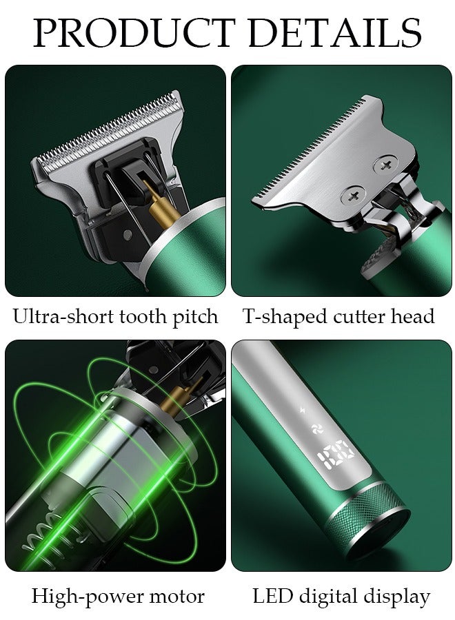 Smart Hair Clippers Electric with 3 Kinds of Positioning Combs Turbo Motor Hair Cutting Kit Pro Mens Clippers for LED Display Cordless Rechargeable Hair Trimmer Set Professional Barbers Grooming Kit