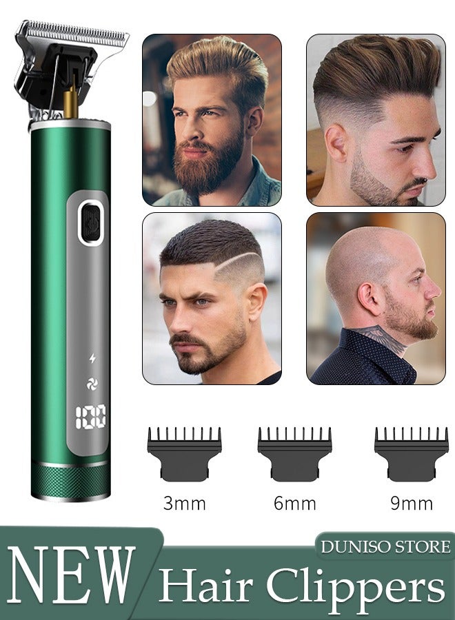Smart Hair Clippers Electric with 3 Kinds of Positioning Combs Turbo Motor Hair Cutting Kit Pro Mens Clippers for LED Display Cordless Rechargeable Hair Trimmer Set Professional Barbers Grooming Kit