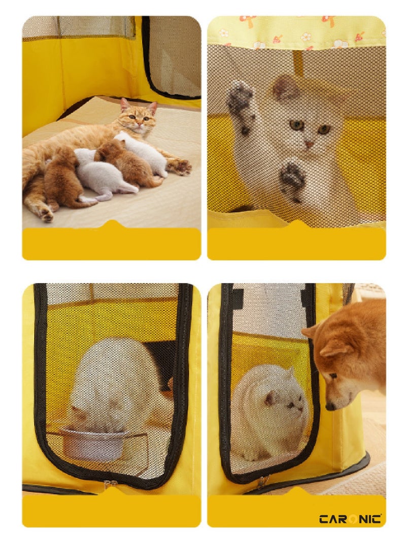 Portable Foldable Pet Dog Cat Puppy Playpen Crates Kennel Top Removable Zipper Mesh For Indoor Outdoor Travel Camping Use