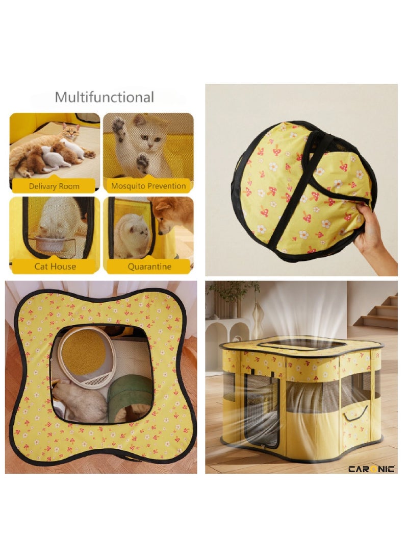 Portable Foldable Pet Dog Cat Puppy Playpen Crates Kennel Top Removable Zipper Mesh For Indoor Outdoor Travel Camping Use