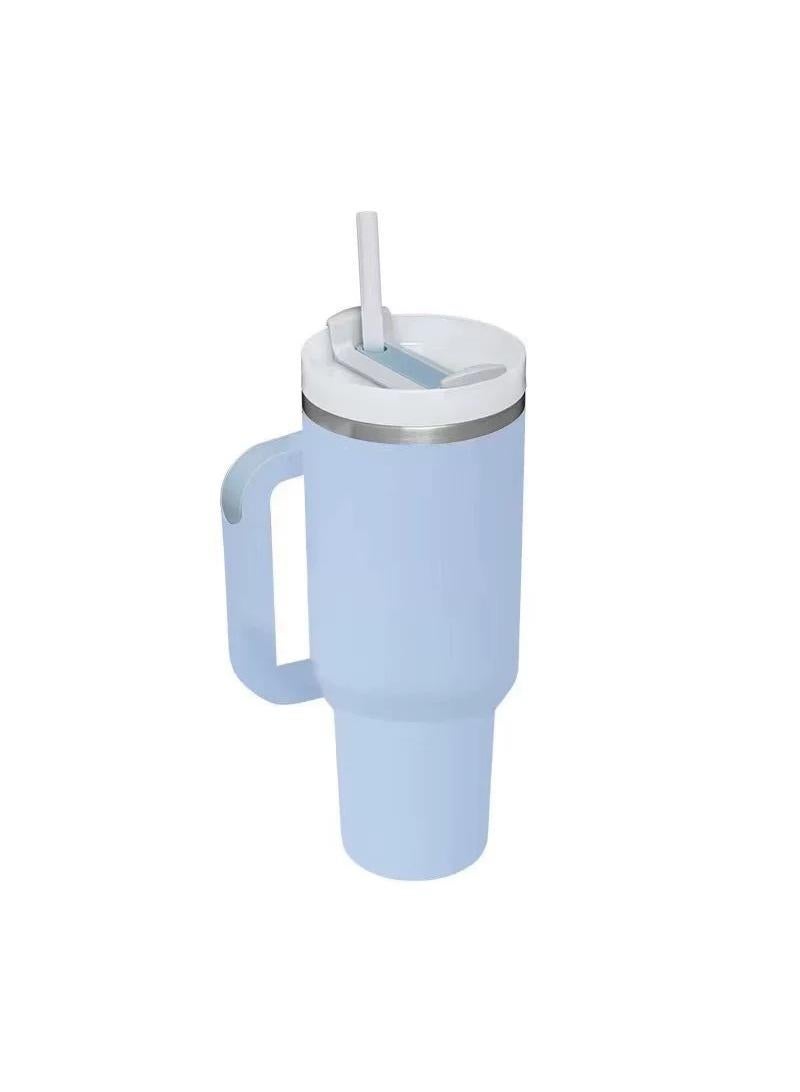 Stainless Steel Vacuum Insulated Tumbler with Lid and Straw for Water, Iced Tea or Coffee and More, Blue 40oz 1200ml