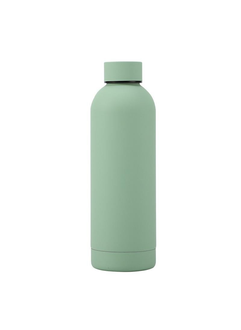 304 Stainless Steel Small Mouth Bottle Thermos Cup Portable Cup Light Green 500ml