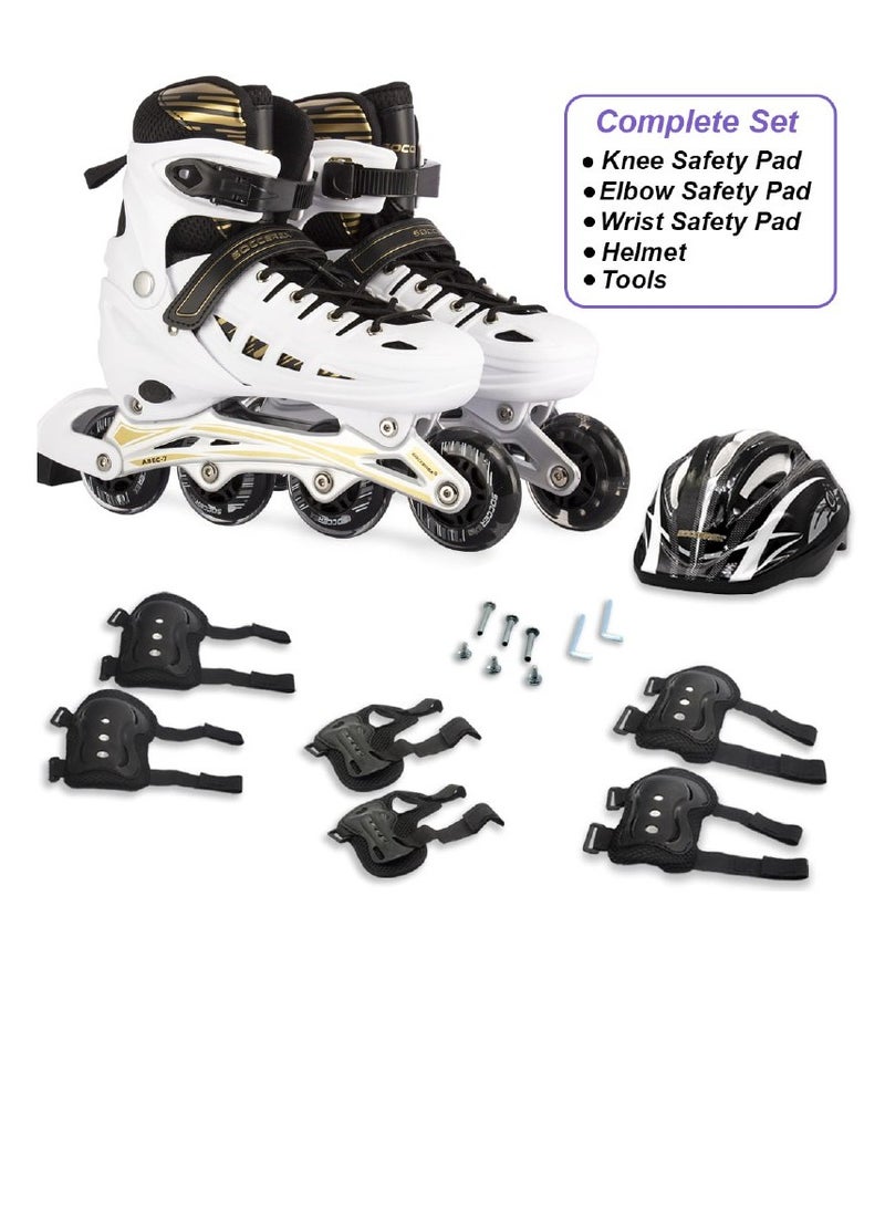 Inline and Roller Skates Shoes for Kids Youth full Set With Helmet and Protection