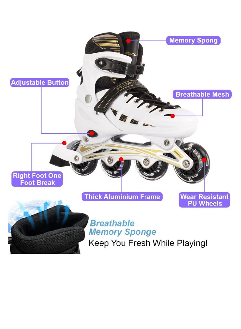 Inline and Roller Skates Shoes for Kids Youth full Set With Helmet and Protection