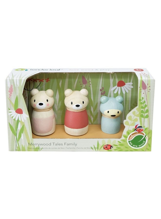 Bear Tales Wooden Dollhouse Addon Dolls Playset Figures Of 3 Pcs Bear Family For Children Inspires Endless Imaginative Play Age 3+