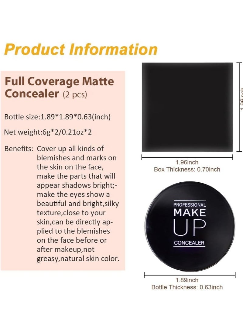 2 Colors Concealer Cover Up Makeup Waterproof, Professional Skin Concealer Set for Dark Spots, Scars, Vitiligo, Body Makeup Cover