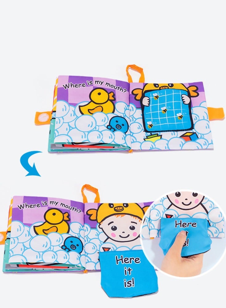 Baby Cloth Books, Touch & Feel Crinkle Soft Book for Babies, Infants & Toddler Early Development Interactive Stroller Toys  with Interactive, Washable Fabric Pages (Peek a Baby)