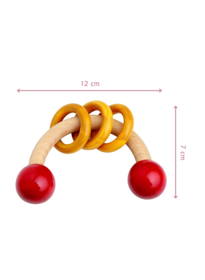 Curvy Wooden Rattle with Rings Engaging, Developmental, and Safe Play for Infants