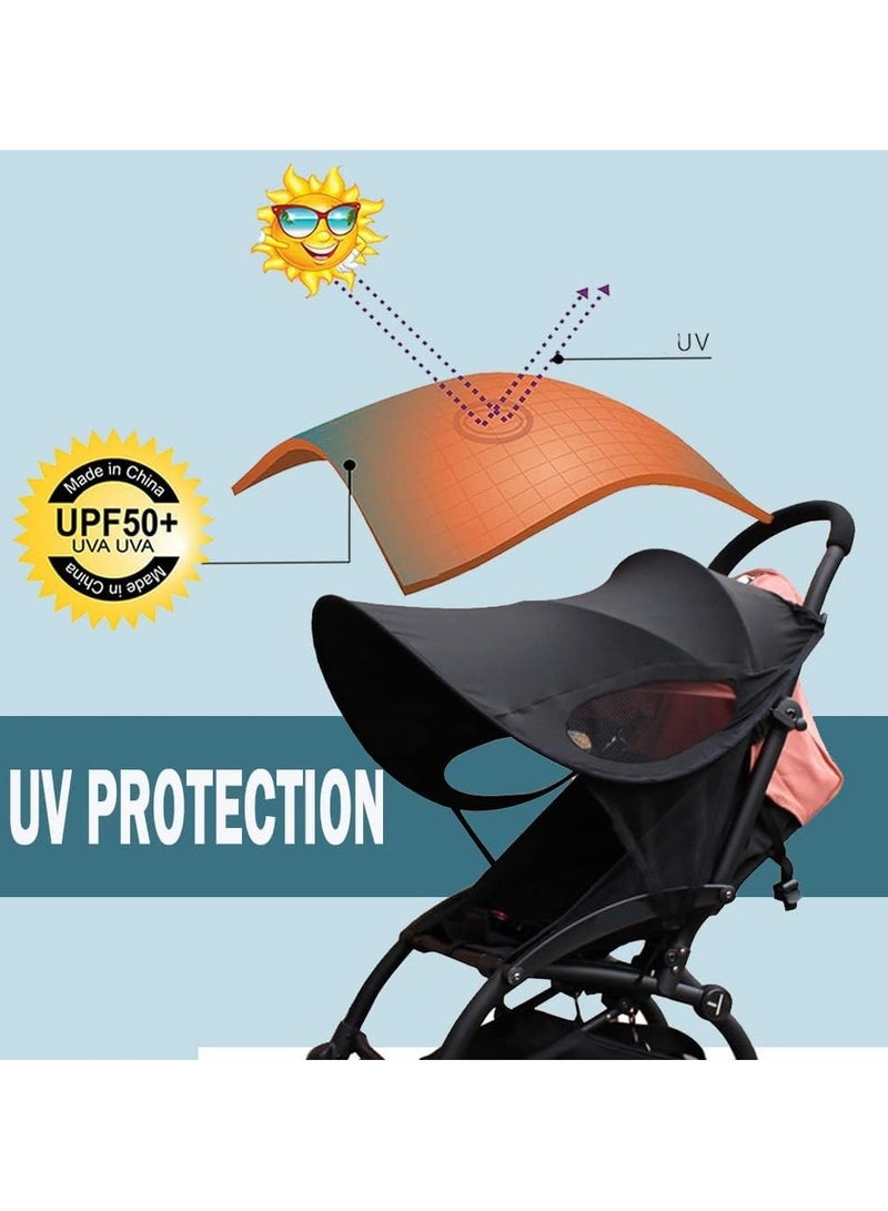 Universal Stroller Sun Cover, Shade for Baby Car seat, UV Protection Buggy Pram Rain Blackout Blind Canopy Cover Pushchair Sunblock Travel Park Zoo