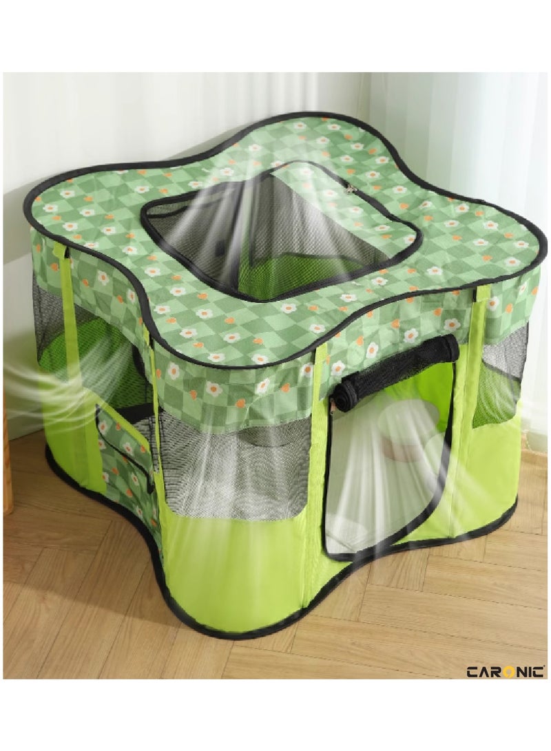 Portable Foldable Pet Dog Cat Puppy Playpen Crates Kennel Top Removable Zipper Mesh For Indoor Outdoor Travel Camping Use