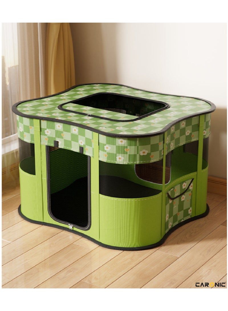 Portable Foldable Pet Dog Cat Puppy Playpen Crates Kennel Top Removable Zipper Mesh For Indoor Outdoor Travel Camping Use