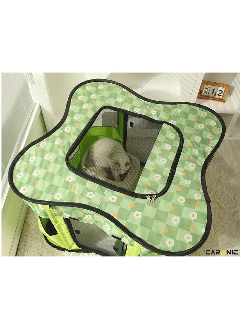 Portable Foldable Pet Dog Cat Puppy Playpen Crates Kennel Top Removable Zipper Mesh For Indoor Outdoor Travel Camping Use