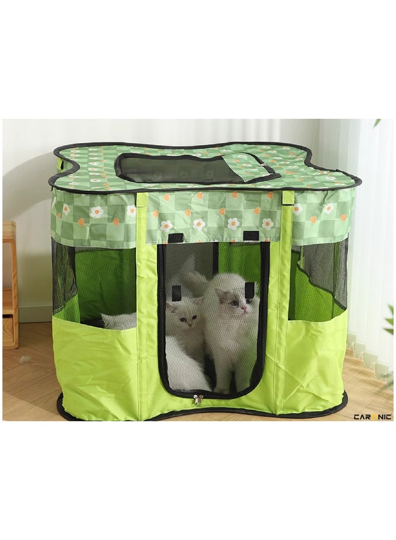 Portable Foldable Pet Dog Cat Puppy Playpen Crates Kennel Top Removable Zipper Mesh For Indoor Outdoor Travel Camping Use