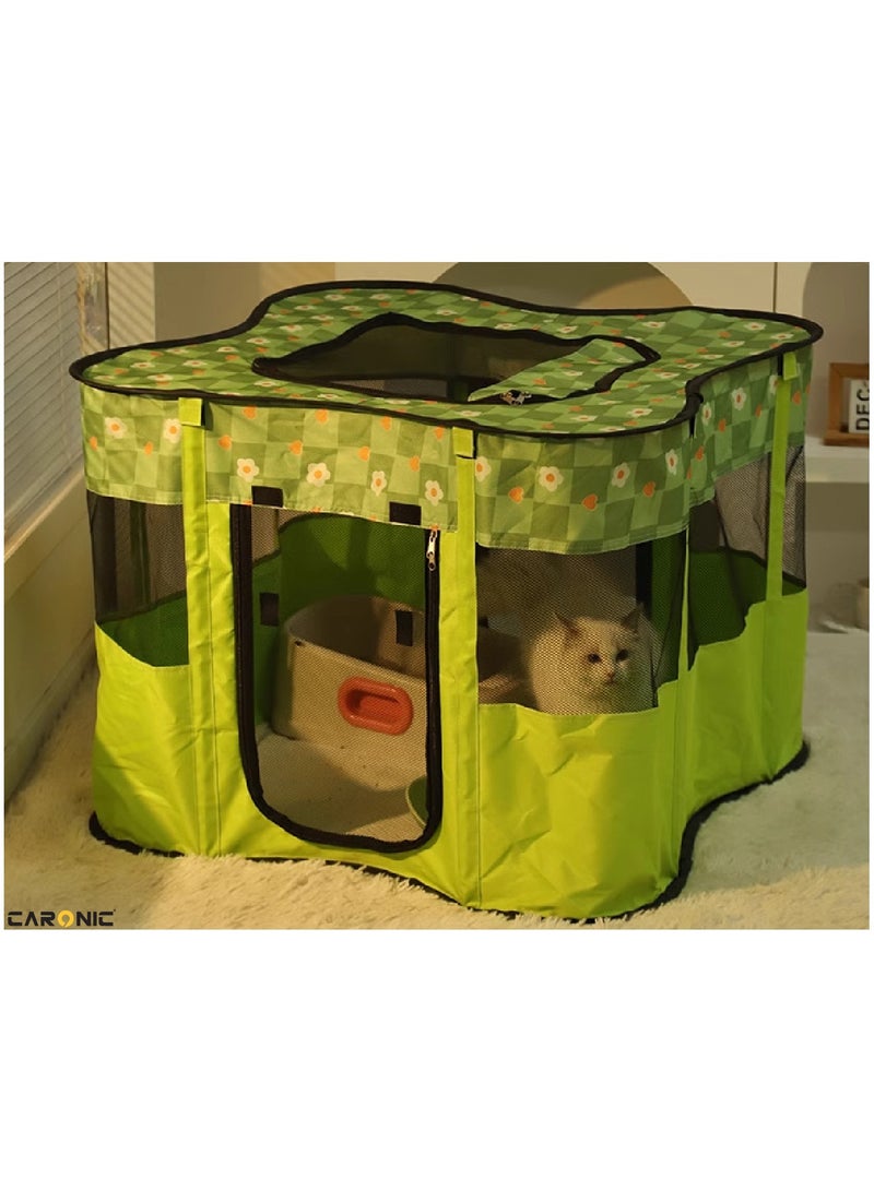 Portable Foldable Pet Dog Cat Puppy Playpen Crates Kennel Top Removable Zipper Mesh For Indoor Outdoor Travel Camping Use