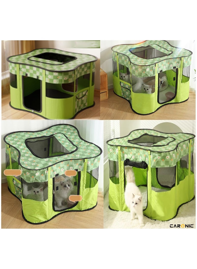 Portable Foldable Pet Dog Cat Puppy Playpen Crates Kennel Top Removable Zipper Mesh For Indoor Outdoor Travel Camping Use