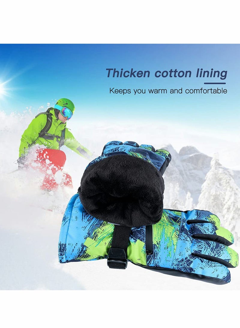 Snow Ski Gloves Waterproof, KASTWAVE Windproof Winter Thermal Outdoor Warm Mittens Touch Screen Gloves, Full-Finger Mittens Cold Weather Hand for Skiing Driving Running Motorcycle Cycli Men Women(L)