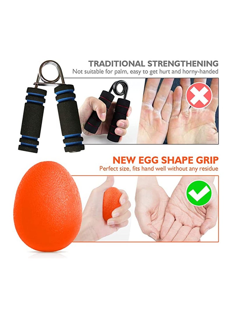 Hand Grip Strength Trainer Stress Relief Ball for Adults and Kids Wrist Rehab Therapy Equipment Squishy Set of 3 Finger Resistance Exercise Squeezer