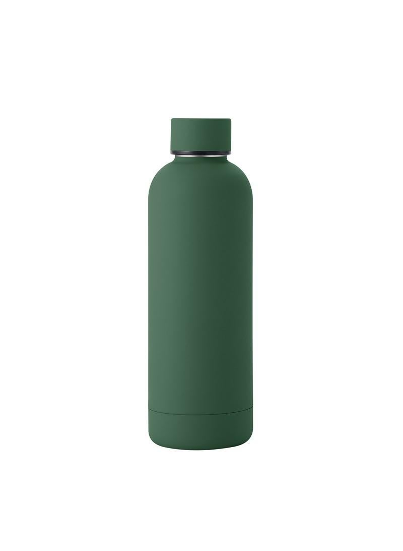 304 Stainless Steel Small Mouth Bottle Thermos Cup Portable Cup Dark Green 500ml