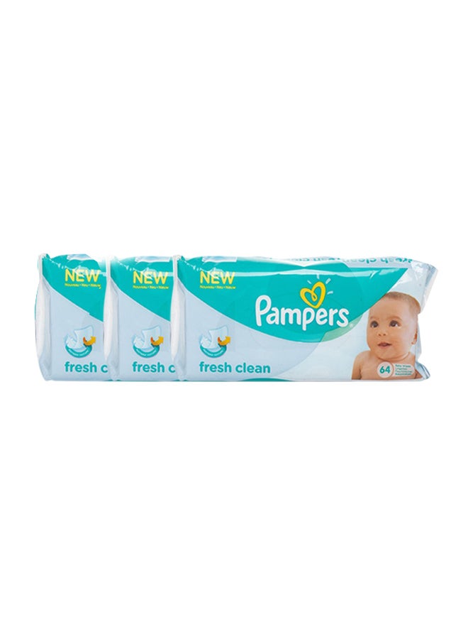 Pack Of 3 Baby Wipes, 64 Count