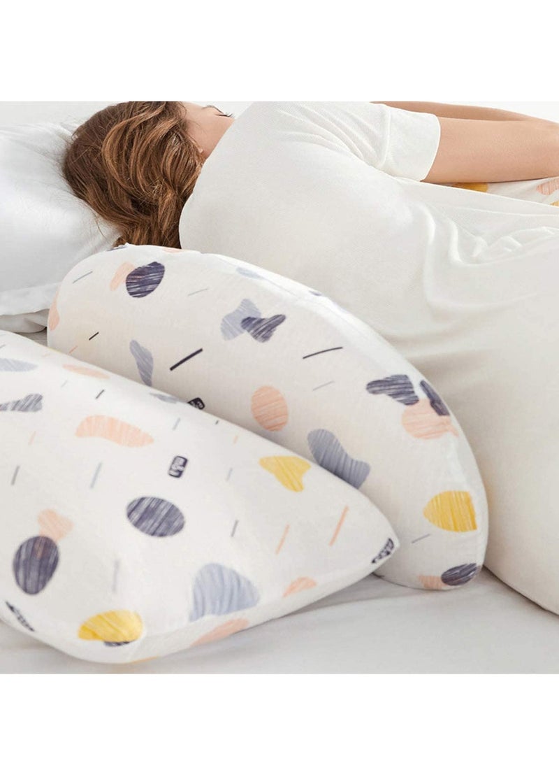 Pregnant Woman Pillow Side Sleep, J Shape Pregnant Woman Body Pillow, With Knitted Hood Head Neck,With Detachable Pillowcase, Full Body Pillow Supports Back, Hips, Legs, Abdomen