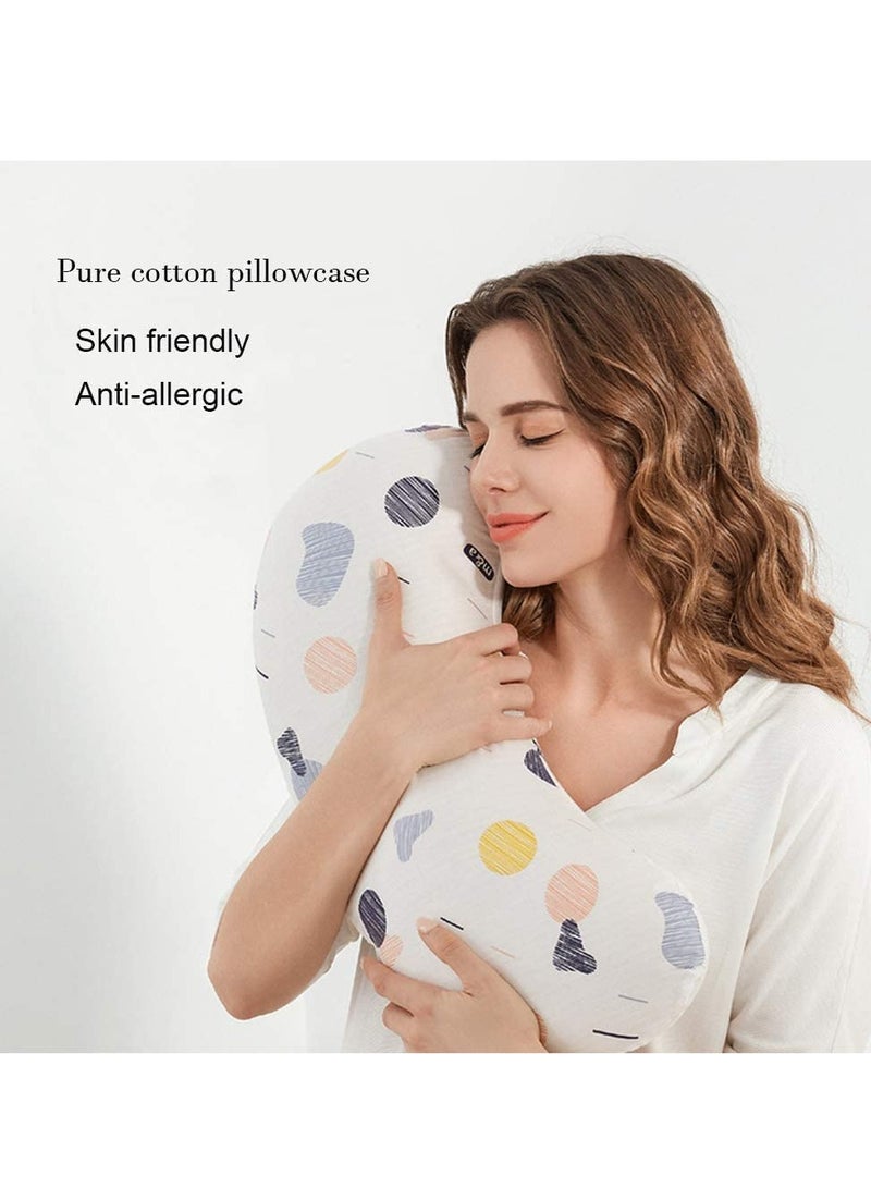 Pregnant Woman Pillow Side Sleep, J Shape Pregnant Woman Body Pillow, With Knitted Hood Head Neck,With Detachable Pillowcase, Full Body Pillow Supports Back, Hips, Legs, Abdomen