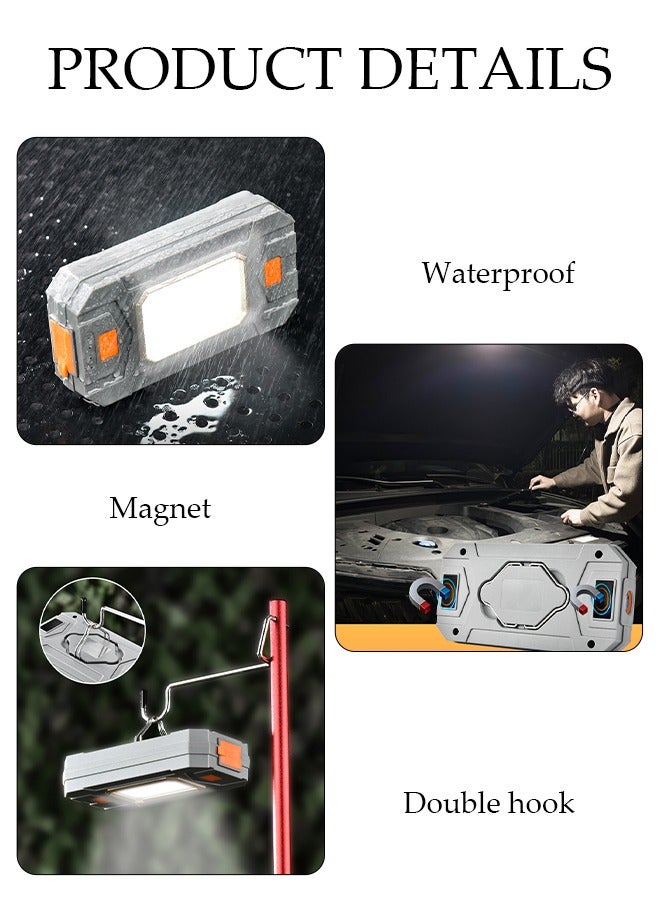 2in1 Camping Lights Multifunctional Flashlight with Phone Charging Battery Display Magnetic Design 5 Lighting Modes Fast Charge Camping Lamp Waterproof Handheld Lamp for Outdoor Camping