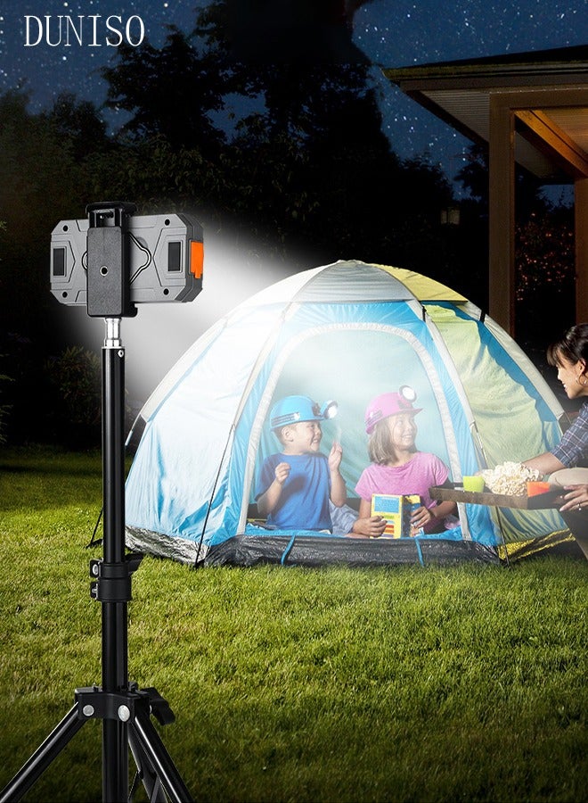 2in1 Camping Lights Multifunctional Flashlight with Phone Charging Battery Display Magnetic Design 5 Lighting Modes Fast Charge Camping Lamp Waterproof Handheld Lamp for Outdoor Camping